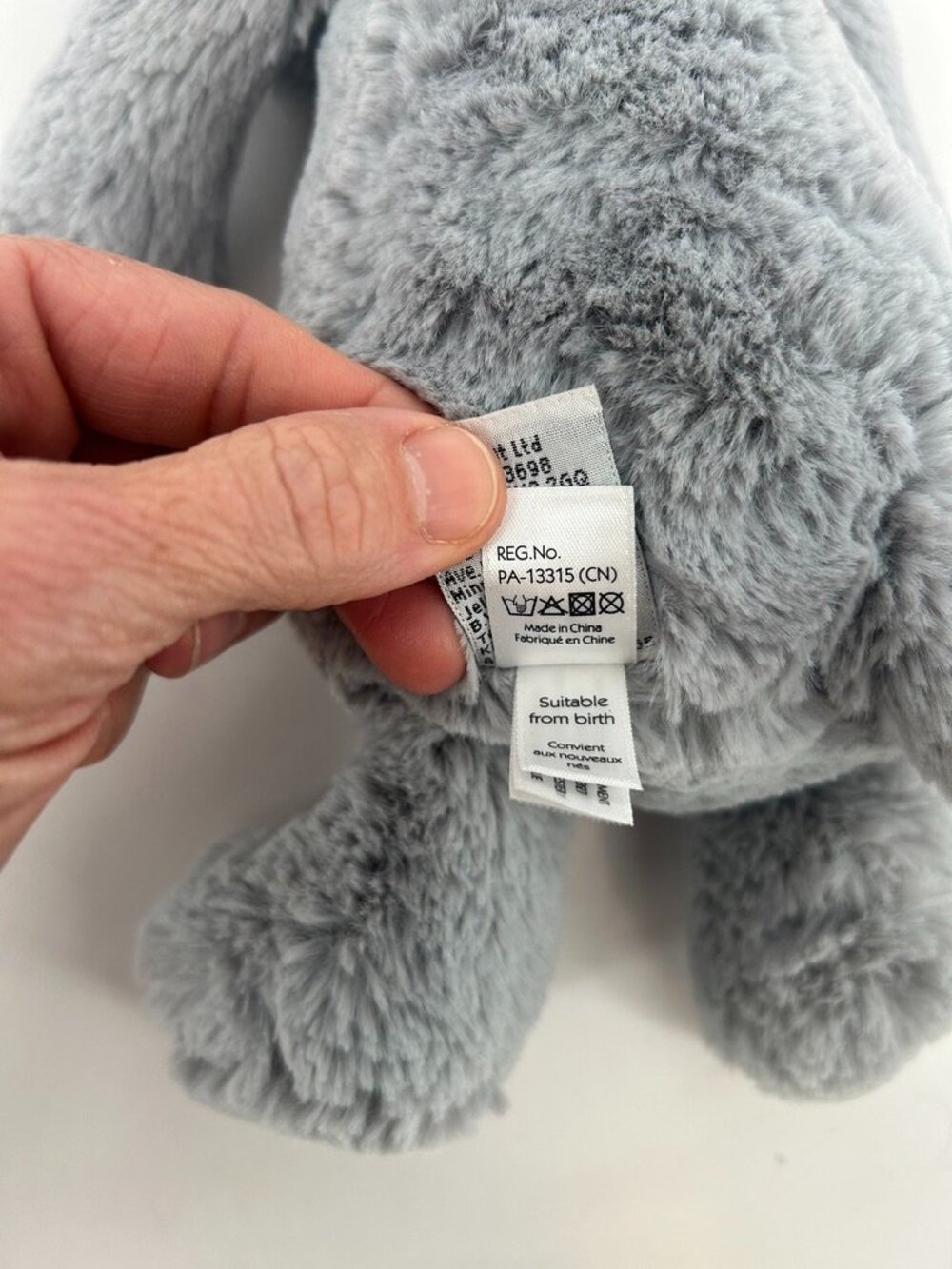Jellycat Bashful Elephant Gray Medium 12" Plush Stuffed Animal - Picture 7 of 12